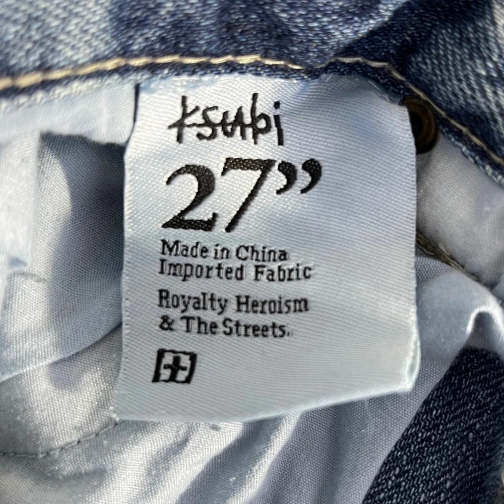 KSUBI Boyfriend Short Midnight & Dusted NEW Size 27 Distressed Denim Jean Shorts